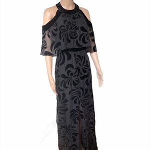 Parker Black Silk-Blend halter Gown